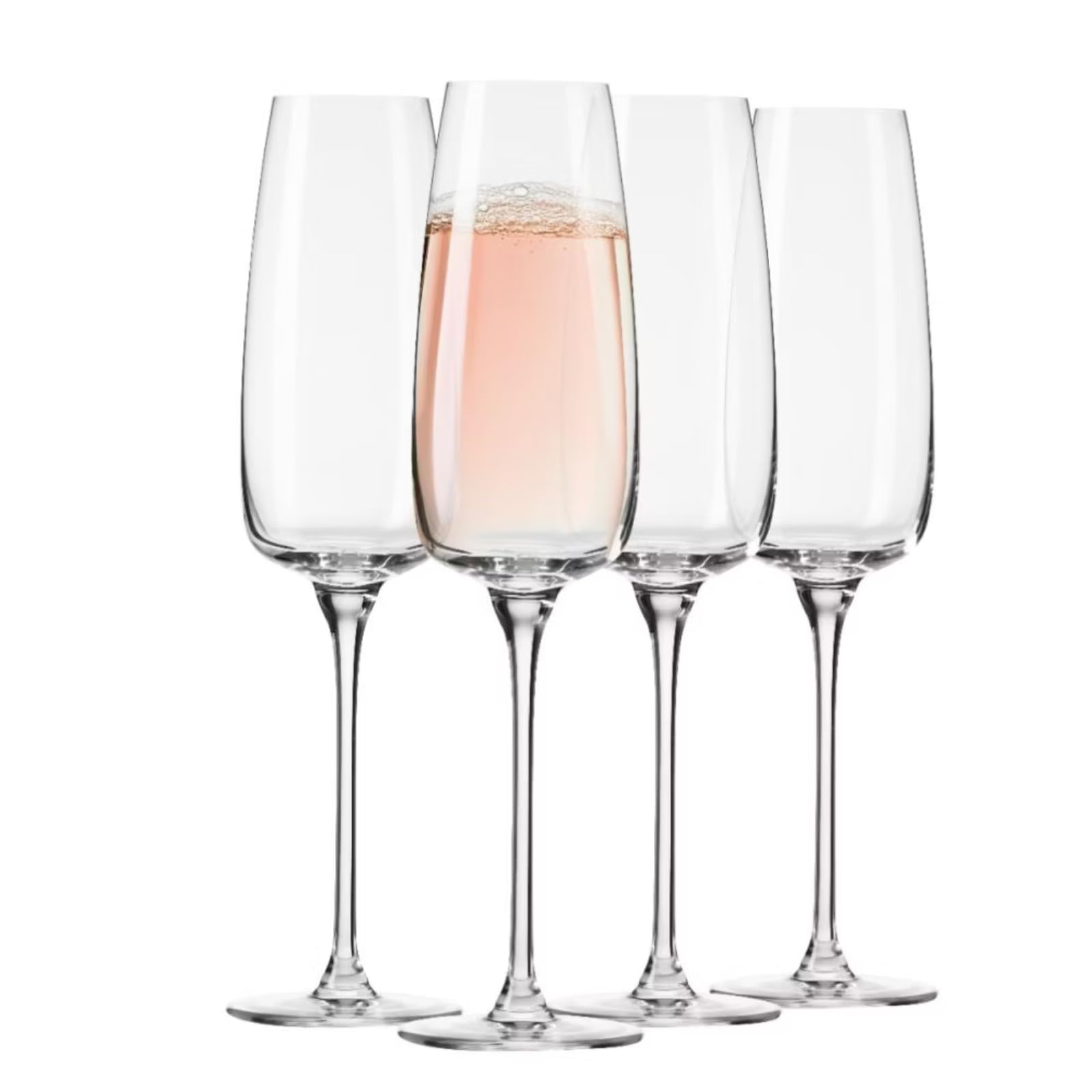 Krosno - Champagne Glasses Modern 4 x 250ml | Prosecco Glasses | Wedding Gift | Dishwasher | Crystalline Glass | Lead-Free Glass | Durable | Scratch-Resistant | Durable | Scratch-Resistant
