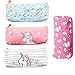 Unicorn Pen Holder Makeup Bag Organizer Canvas Pouch Zipper Stationery Purse Cute Portable Cosmetic Bags Travel Small Brush Storage Case 4Pcs (Unicorn)