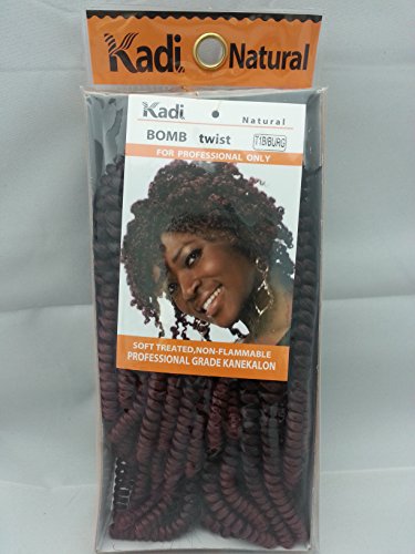 Kadi Natural Braiding Style, Hair Extension, Professional Grade Kanekalon (T1B/M BURG, BOMB TWIST)