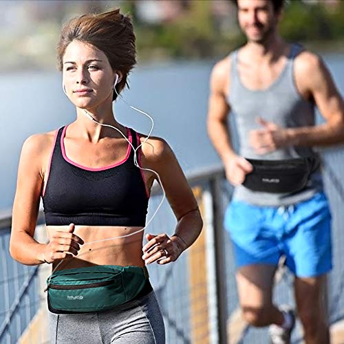 MUCO Travel Running Waist Fanny Pack for Women and Men Water Resistant Lightweight Waist Bag Waist Pack Hip Bum Bag with Adjustable Strap for Outdoors Travel Running Hiking Cycling, Red - Thumbnail 2