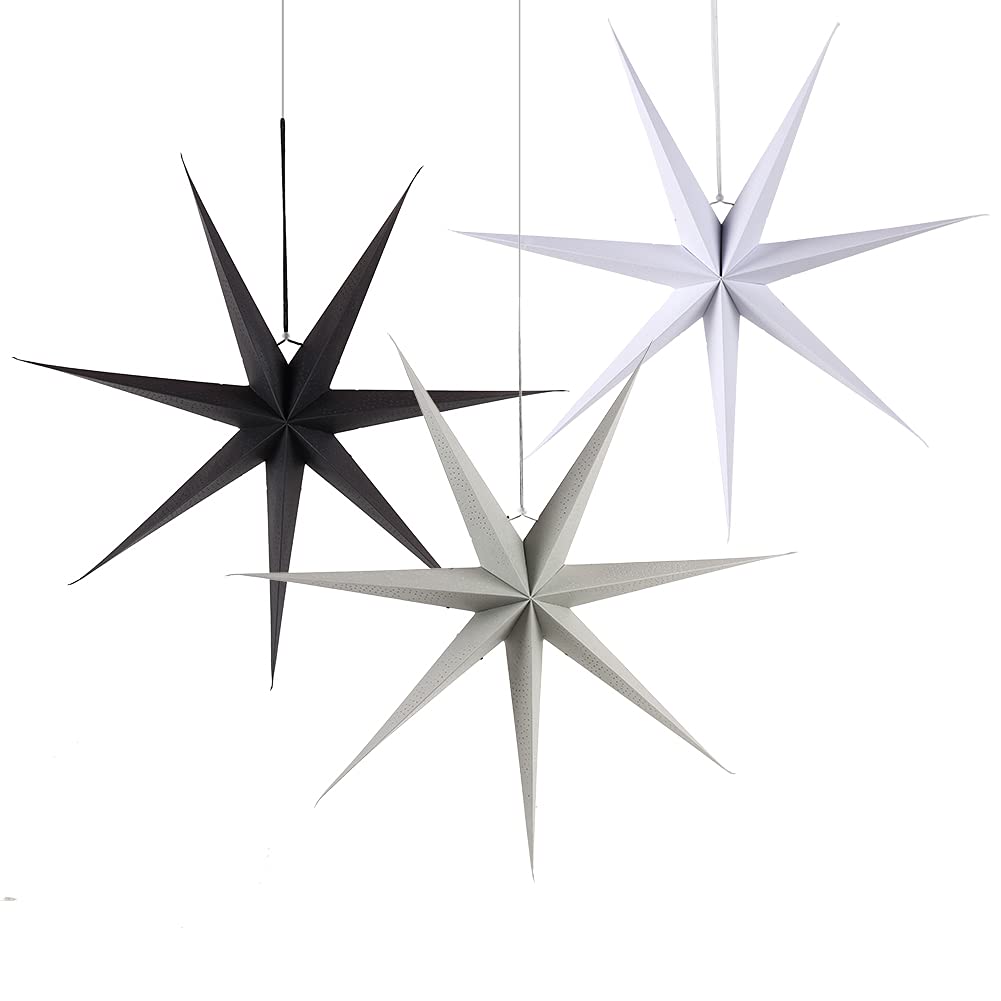 EASY JOY Paper Star Hanging Decorations Wedding Birthday Christmas Hanging Decorations (W-B-G)
