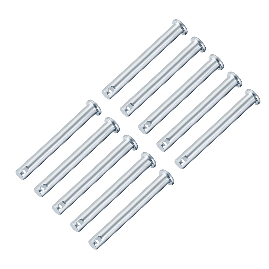 sourcing map Single Hole Clevis Pins,8mm x 70mm Flat Head Zinc-Plating Steel 10Pcs