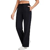 Sythyee Womens Track Pants with Zipper Pockets Loose Straight Leg Sweatpants, 28/30/32/34 Inseam, Petite/Regular/Tall