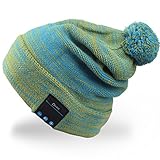 Mydeal Washable Bluetooth Music Beanie Hat Cap Pom Pom with Wireless Stereo Headphone Headset Earphone Speakers Microphone Hands Free for Iphone Ipad Samsung Android Cell Phones,Christmas Gift - Green