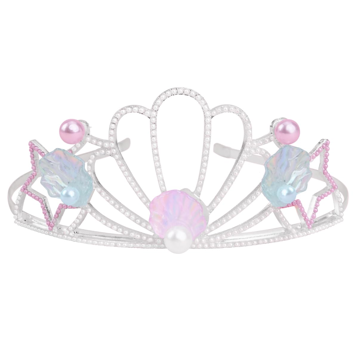 Photo 1 of xo, Fetti Mermaid Tiara - Pastel Pearls + Lightweight Metal | Mermaid Birthday Party Supplies, Under The Sea Decorations, Sea Creatures Favors, Ocean Animal, Baby Shower, Princess Accessory