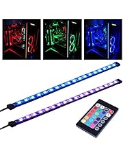 Miheal RGB LED Strip Computer Lighting via Magnet with 24 Key Remote Controller for Desktop Computer Case Mid Tower Full Tower (5050 SMD 2pcs 18leds 30cm, R Series)