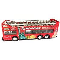 MW082 6" RED New York City Double Decker Sightseeing Tour Bus diecast car Model New
