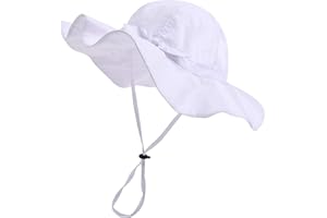 DANMY Baby Girl Sun Hat with UPF 50+ Outdoor Adjustable Beach Hat with Wide Brim Bucket Hats