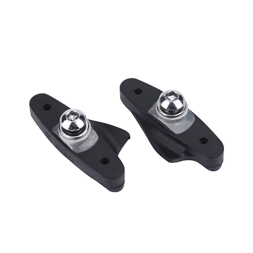 1 Pair V Bike Brake Pads, 50mm Universal Bicycle Rubber V Brake Blocks with Hex Nuts and Spacer No Noise for Road Bikes Mountain Bikes