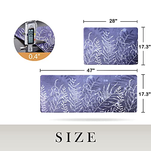 Kitchen Mat[2 PCS] Cushioned Anti-Fatigue Kitchen Rug,Waterproof Non-Slip Kitchen Mats Heavy Duty PVC Ergonomic Comfort Foam Rug for Kitchen, Floor Home, Office, Sink, Laundr