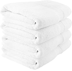 See 700 GSM Premium Bath Towels Set - Cotton Towels for Hotel and Spa, Maximum Softness and Absorbency by Utopia Towels (4 Pack, White) Details