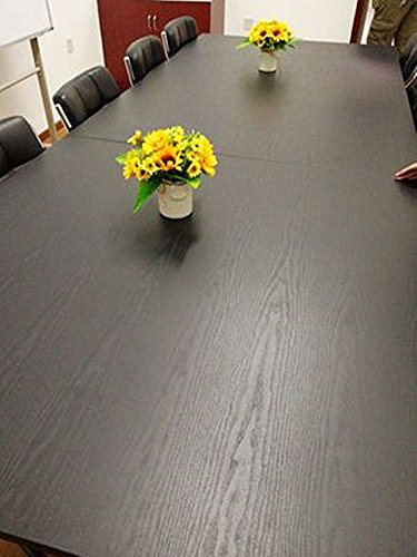 Amao Dark Black Wood Distressed Panel Peel and Stick Wallpaper Self-adhesive Contact Paper for Counter Top Table 15.7''x78.7''