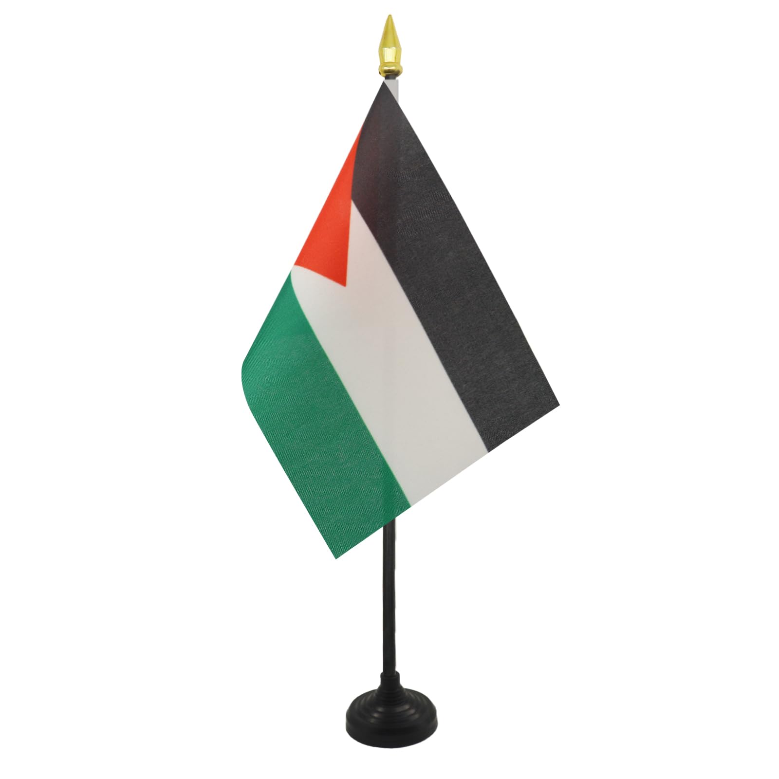 AZ FLAG - Jordan Table Flag 4'' x 6'' - Jordanian Mini Desk Flag 100% Polyester 15 x 10 cm - Office Mini Banner with 10'' Pole - Golden Spear