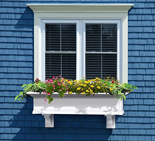 Mayne Yorkshire 4824W Window Box Planter, 4-Foot, White