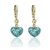 Kids Earrings -Dangle Heart Leverback Earrings Kids Fashion Jewelry Sets-18k Gold Plated Girls Jewelry