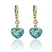 Kids Earrings | Crystal Heart Dangle Earrings for Sensitive Ears | Kids Jewelry 18k Gold Plated Leverback