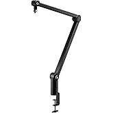 Logitech G Compass Premium Broadcast Boom Arm for Microphone, Internal Springs, Desktop Clamp and Built-in Cable Management, 