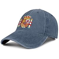 MMDEA Spain Coat of Arms Emblem Mens Womens Washed Cool Cap Twill Adjustable Snapback Travel Hat One Size