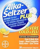Alka-Seltzer Plus Severe Cold & Flu Medicine, Citrus Effervescent Tablets With Pain Reliever/Fever Reducer, Citrus, 20 Count