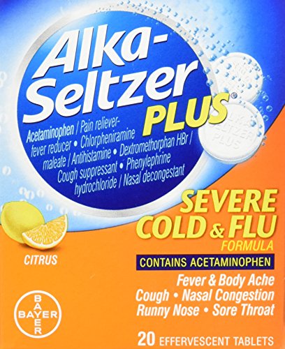 Alka-Seltzer Plus Severe Cold & Flu Medicine, Citrus Effervescent Tablets With Pain Reliever/Fever Reducer, Citrus, 20 Count Alka-Seltzer Plus Severe Cold & Flu Medicine, Citrus Effervescent Tablets With Pain Reliever/Fever Reducer, Citrus, 20 Count