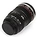 Mango Spot Best Camera Lens Thermos Stainless Steel Cup/ Mug for Coffee or Tea, Black with Clear Glass Lid
