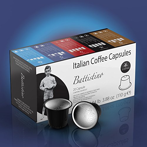 Battistino Italian Premium Coffee for Nespresso OriginalLine Machine 100 Pod Intenso Pack