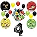 Angry Birds 4th Birthday Party Supplies and Group See-Thru Balloon Decorations
