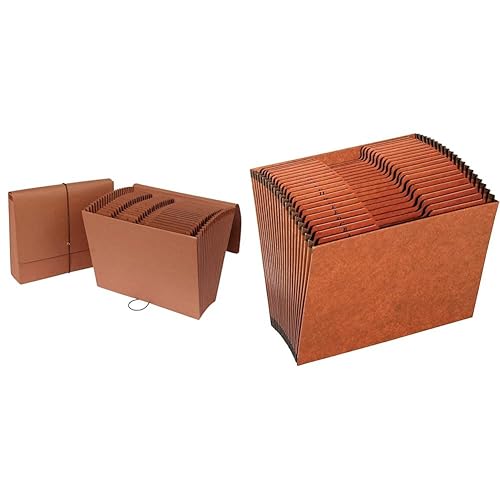 Pendaflex 21 Pocket A-Z Expanding File, Letter Size, Red Rope (75711) & Globe-Weis PFXR217AHD /Pendaflex Heavy Duty Expanding File, Open Top, 21 Pockets, A-Z