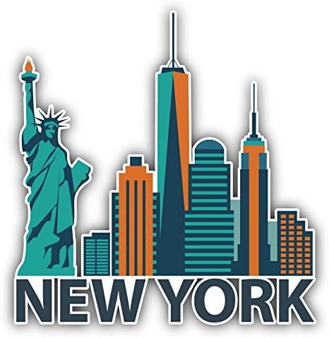 SkudruLacis New York USA Travel Art Decor Bumper Sticker 5'' x 5''