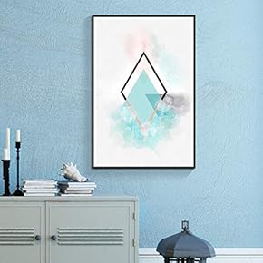 Floating Framed for Living Room Bedroom Abstract Geometric...