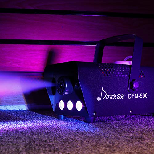 Donner DFM500 500W Fog Machine with Controllable RGB LED Lights, DJ
