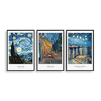 3 Piece Framed Canvas Wall Art The Harvest by Vincent Van Gogh Canvas Prints Home Artwork Decoration for Living Room,Bedroom - 16