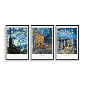 3 Piece Framed Canvas Wall Art The Harvest by Vincent Van Gogh Canvas Prints Home Artwork Decoration for Living Room,Bedroom - 16"x24"x3 Panels