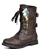 DREAM PAIRS Women's New Winter Lace Up Combat Booties Boots