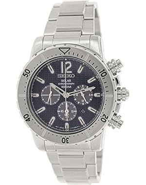 Seiko Solar Nlue Dial Stainless Steel Mens Watch SSC221