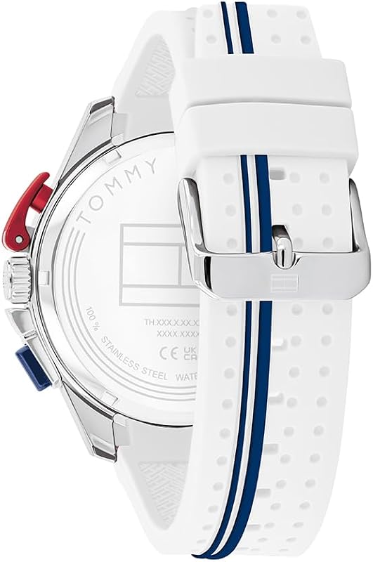 Orologio con Cronografo al Quarzoda Uomo con Cinturino in Silicone Bianco - 1792167