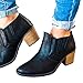 Younsuer Women's Autumn Winter Chunky Low Heel Chelsea Round Toe Faux Stacked Ankle Bootie