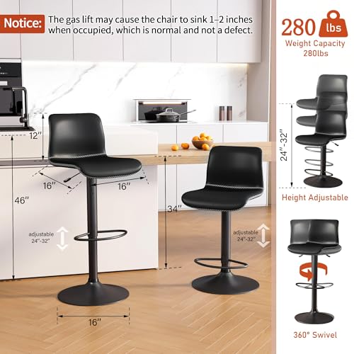 HeuGah Swivel Bar Stools Set of 4, Counter Height
