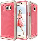 Galaxy Note 7 Case, E LV Galaxy Note 7 - Hybrid [Scratch/Dust Proof] Armor Defender Slim Shock-Absorption Bumper Case With Anti-Slip Grip for Samsung Galaxy Note 7 - [RED MELON/GOLD]