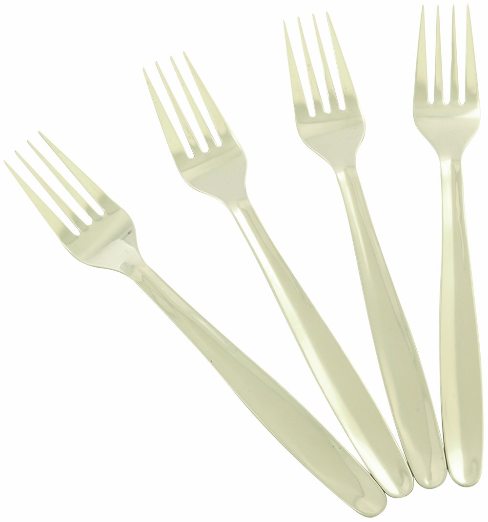 Chef Aid Dinner Forks, Set of 4 Stainless Steel Dinner Table Cutlery Forks, Also Ideal for Picnics and Parties, Stainless Steel with Rounded Edges, Dishwasher Safe — image 1
