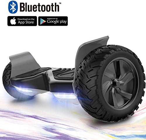 GeekMe Gyropode 8.5 Hover Scooter Board Overboard Pouces Scooter Electrique Tout Terrain Scooter Auto-équilibré Electrique avec Moteur Puissant LEDs Bluetooth APP pour Adultes et Enfants