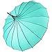 Kung Fu Smith Retro Women Pagoda Parasol Umbrella for Weddings & Bride, Anti Sun UV Stick Rain Umbrella - Turquoise