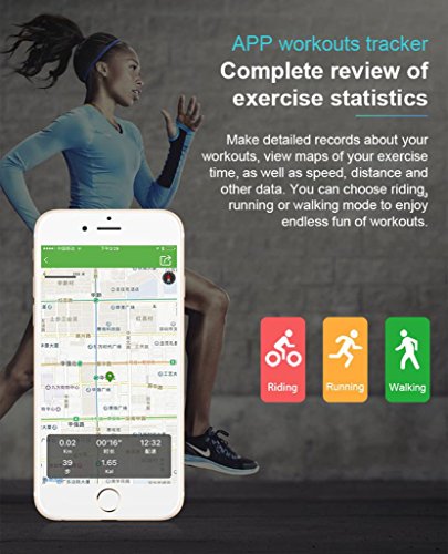 Boofab Fitness Tracker Blood Pressure Heart Rate Monitor Waterproof Activity Tracker Bluetooth Wireless Smart Wristband Bracelet CD02 (Black)