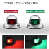 Marine Boat Led Lights ONEVER 12V Stainless Steel Bow Navigation Lights Sailing Signal Light Navigation Side Lights Red & Green
