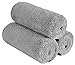 SINLAND Microfiber Car Drying Towels 16 in.x 24 in. 3 Pack Ultra Absorbent Car wash Cleaning Auto Detailing Towels Gray