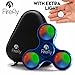 NEW - FIREFLY Premium Prime Lighted LED Fidget Spinner with Custom Protective Case by Helium K - Light Up Spinning Fidget Toys For Kids & Adults - Relax From Stress & Anxiety (DARK BLUE)