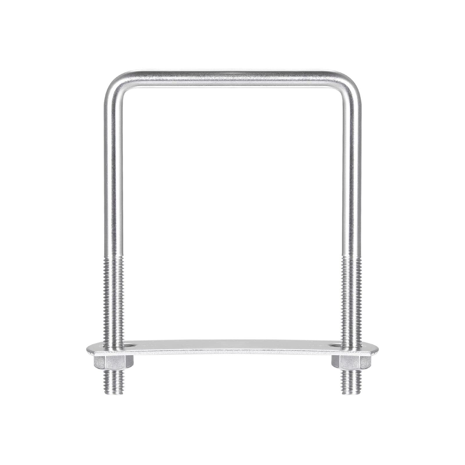 TA-VIGOR 2 sets M8 Square U-Bolts, 80mm Inner Width 120mm Length 304 Stainless Steel U-Bolts with Nut, Plate for Attaching Piping Conduit Cable Tube Brackets Boat Trailer