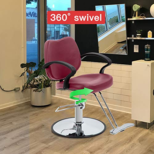 Salon Chair Barber Chair Styling Heavy Duty Hydraulic Pump Barber Chairs Beauty Salon Chair Shampoo Barbering Chair for Hair Stylist Women Man Salon Equipment - Thumbnail 2