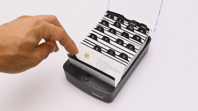 Eagle Boîte à Cartes De Visite - Capacité 350 Cartes Avec Bouton-Poussoir Et Index A-Z