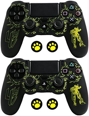liveMAX 2 Sets of PlayStation 4 Controller Silicone Skin Protectors, Anti-skid Protective Covers for Sony PlayStation 4 PS4 Gaming Controller(Yellow)